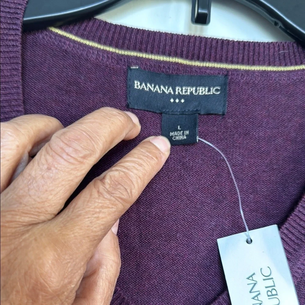 Banana Republic Purple V-Neck Sweater